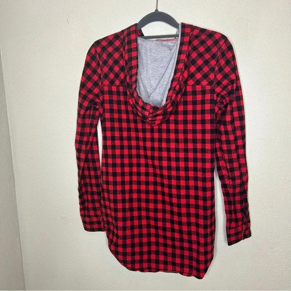 Vintage Delia's Hooded Button Down Plaid Shirt Size Small - Picture 4 of 5